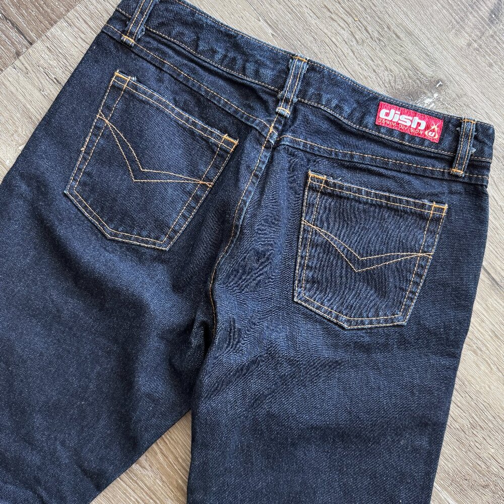 Vtg 90s Dish deep indigo straight leg mid rise denim jeans / sz 28